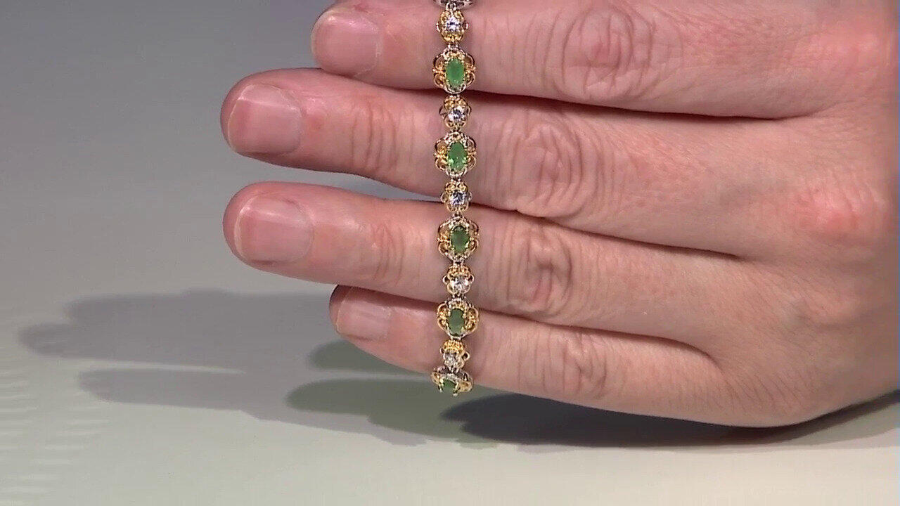 Video Bracelet en argent et Emeraude de Zambie (Gems en Vogue)