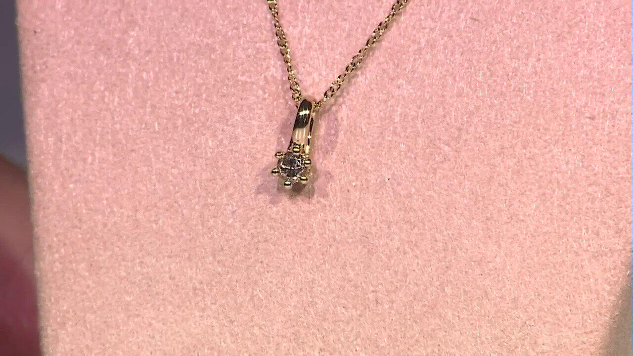 Video Colgante en oro con Diamante chocolate SI2
