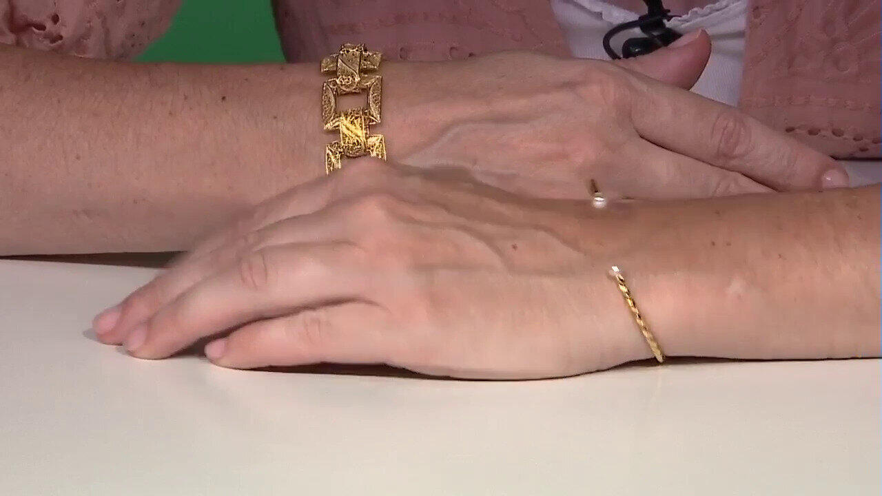 Video White Freshwater Pearl Silver Bangle (Joias do Paraíso)