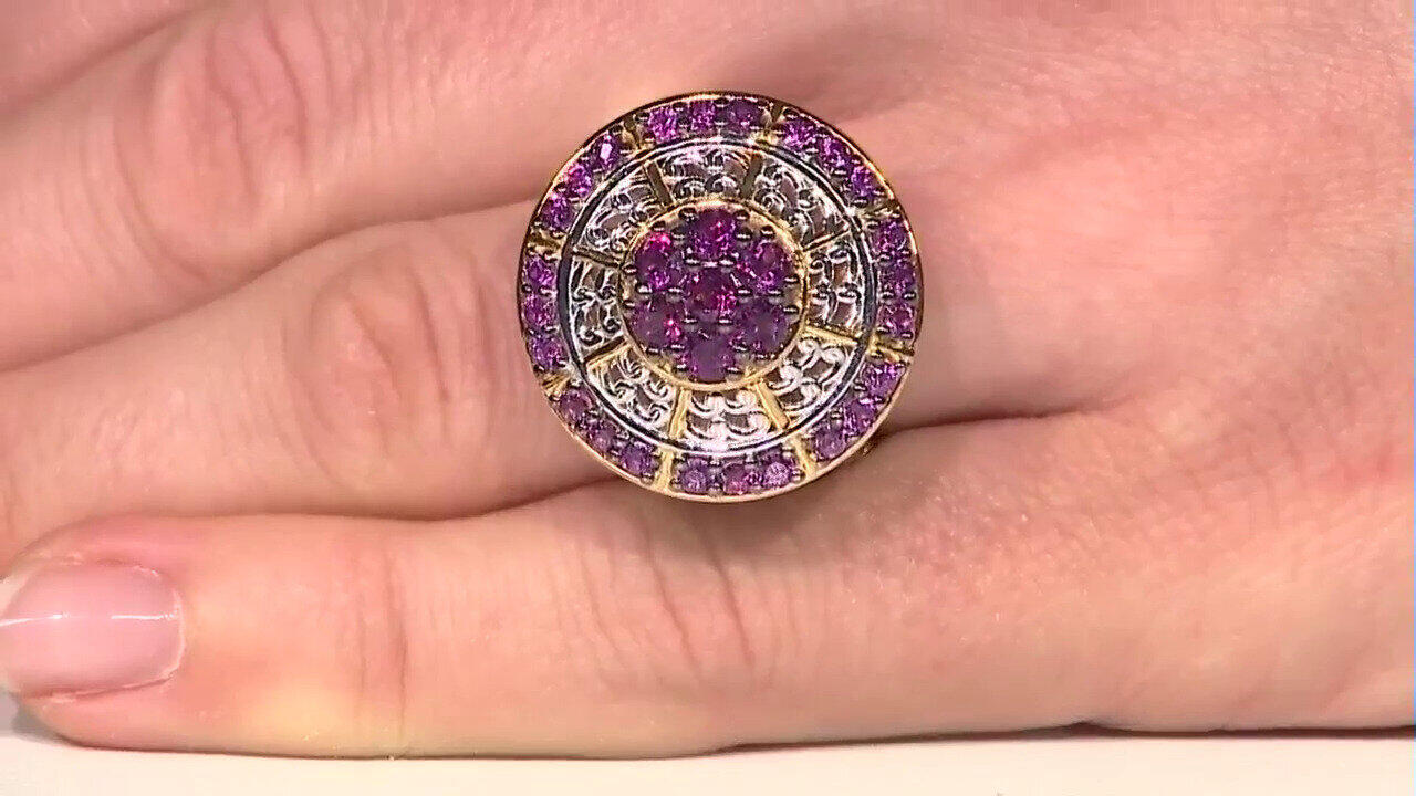Video Zilveren ring met rhodolieten (Gems en Vogue)