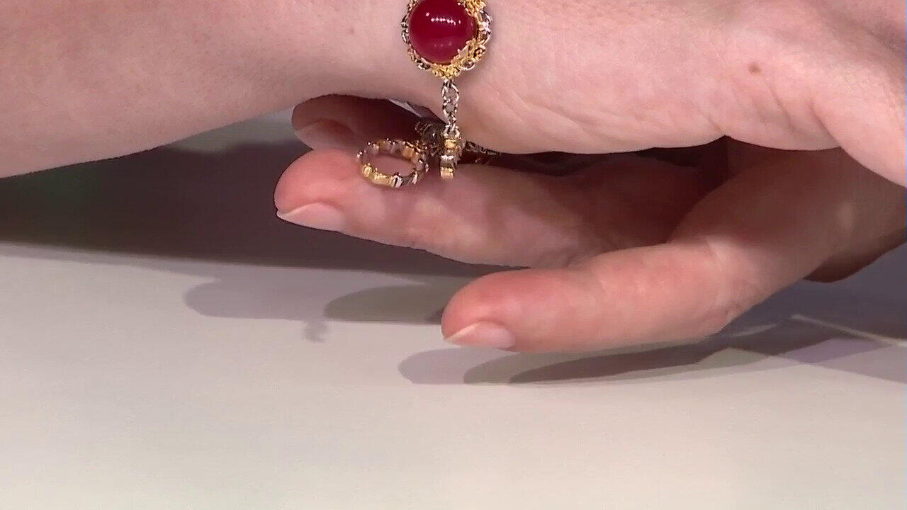 Video Bracelet en argent et Calcédoine rouge (Gems en Vogue)