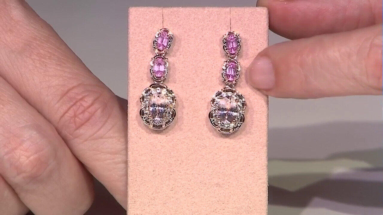 Video Brazilian Morganite Silver Earrings (Gems en Vogue)
