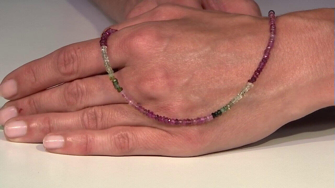 Video Collar en plata con Turmalina rosa de Nigeria