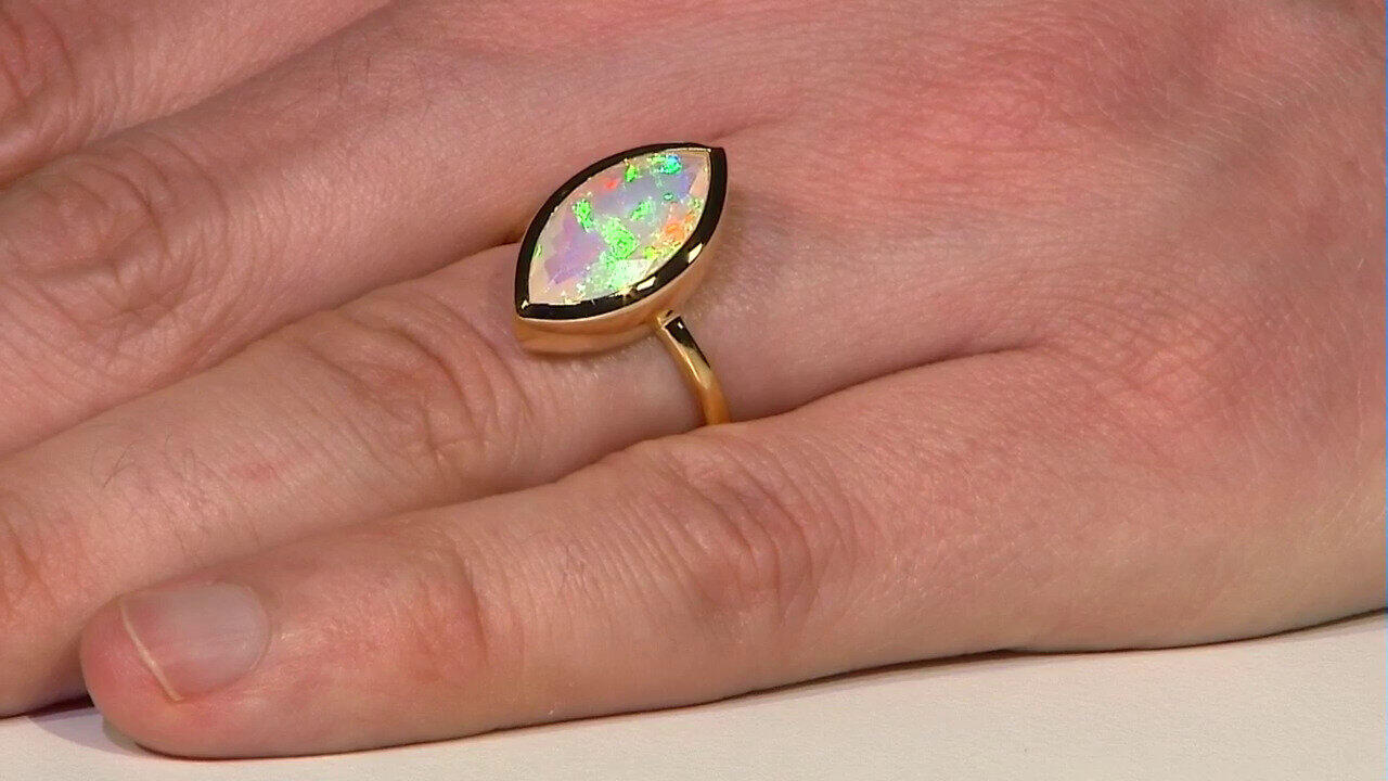Video Anello in argento con Opale di Welo