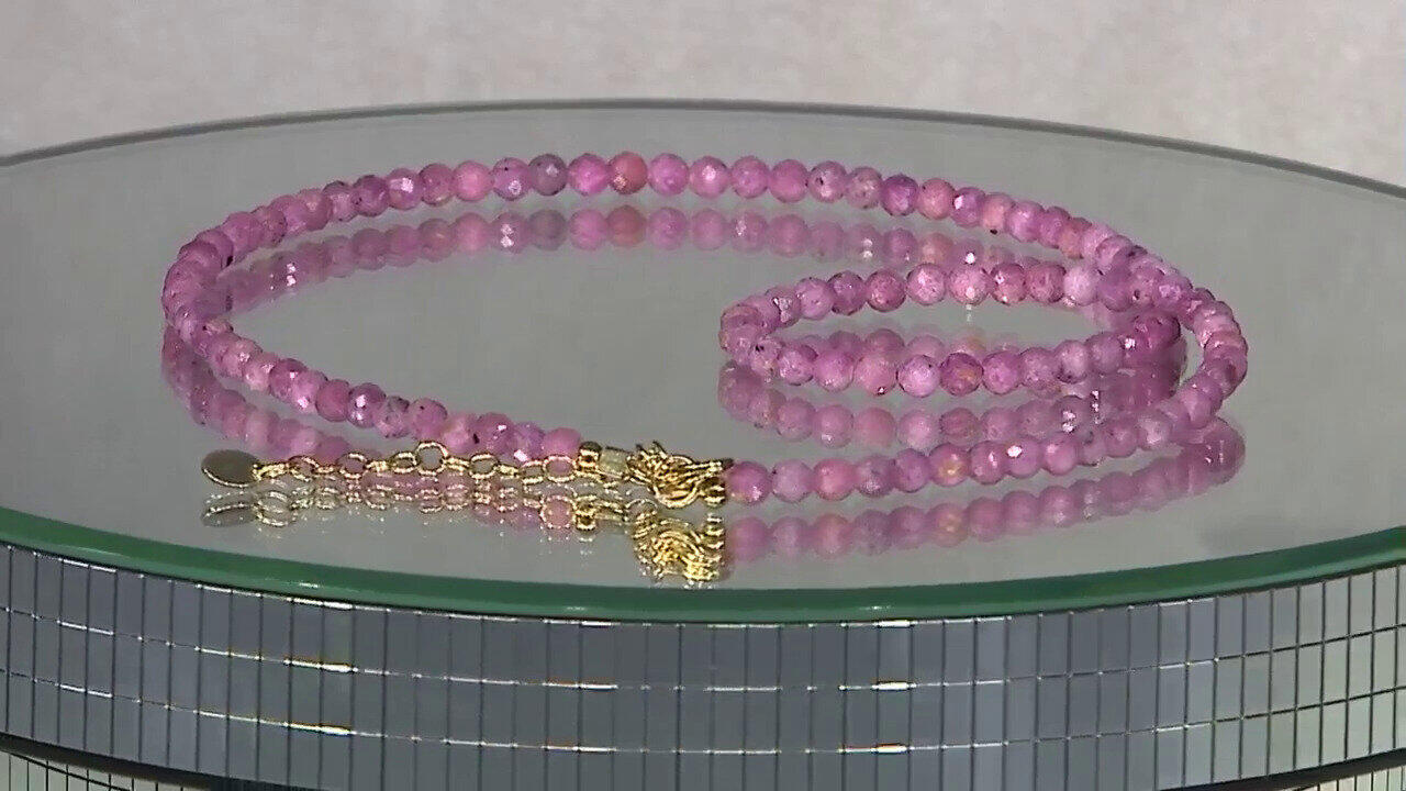 Video Pink Sapphire Silver Necklace