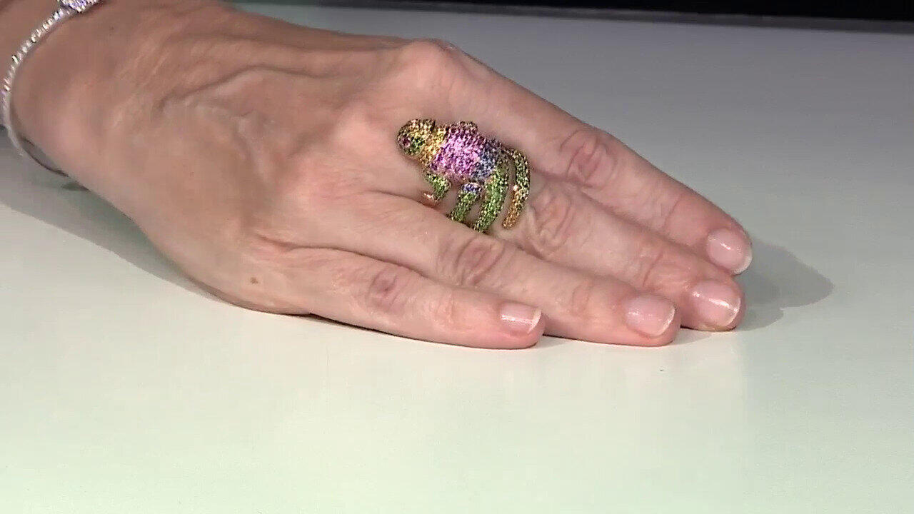 Video Gouden ring met roze saffieren (Nara Jewelry)