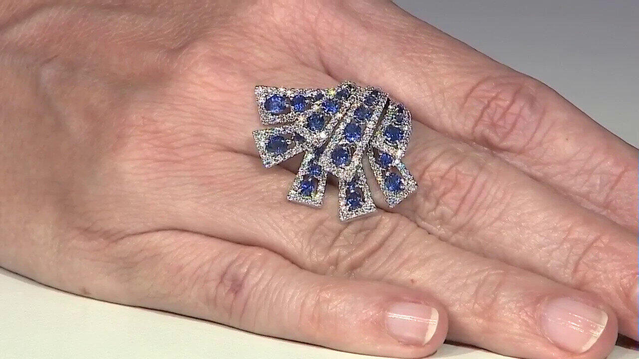 Video Gouden ring met blauwe saffieren (Nara Jewelry)