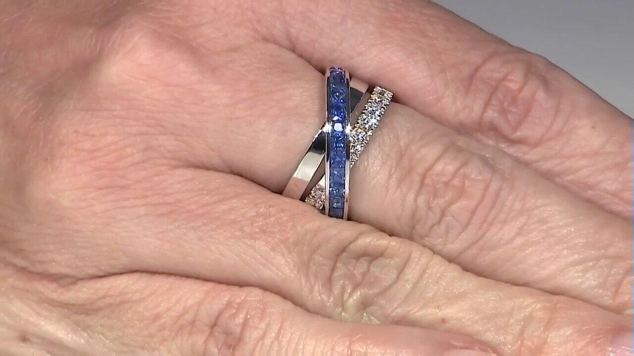Video Gouden ring met Blauwe Ceylon saffieren (Nara Jewelry)