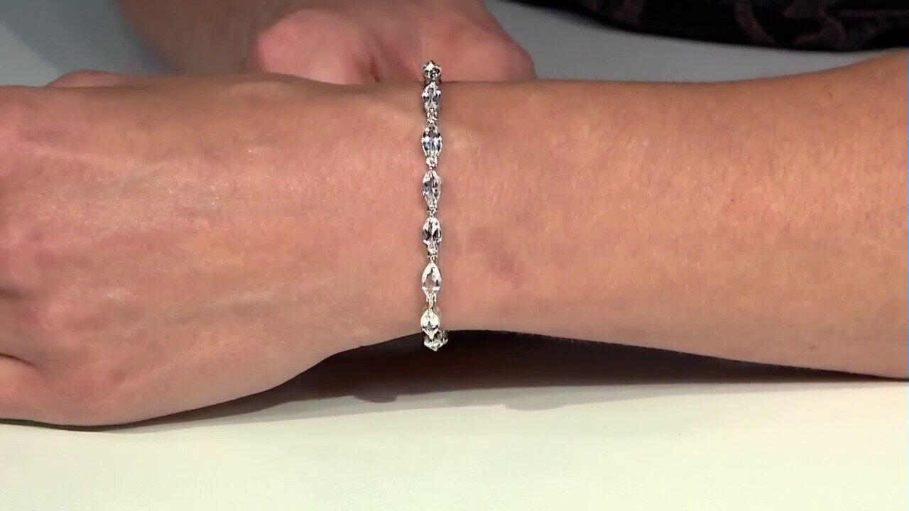 Video Zilveren armband met witte topaasstenen