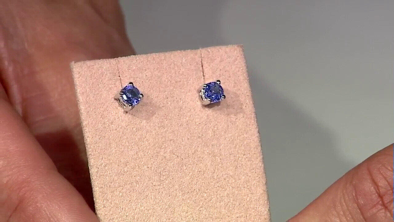 Video Tanzanite Silver Earrings