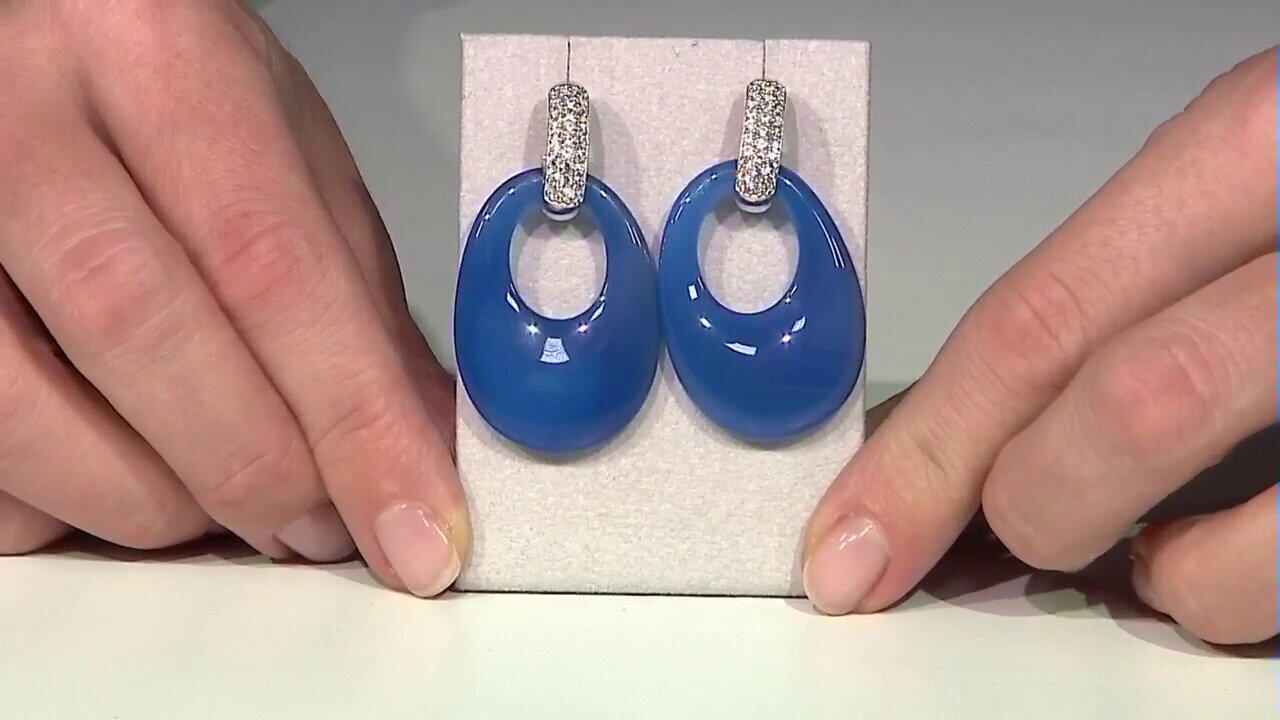 Video Blauer Onyx-Silberohrringe