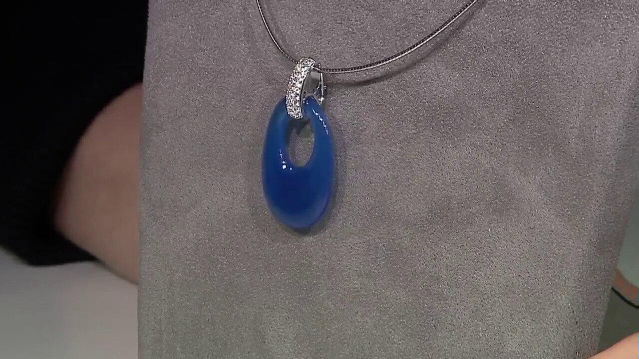 Video Ciondolo in argento con Onice Blu