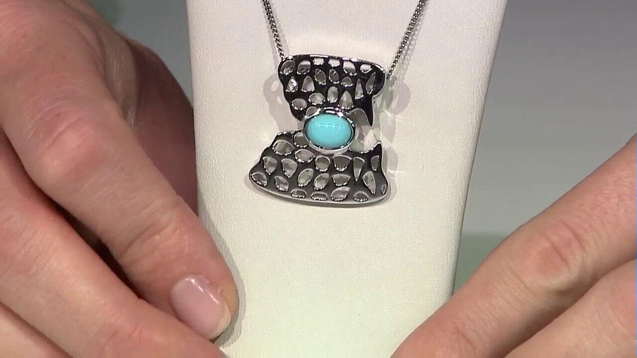 Video Colgante en plata con Turquesa bella durmiente (MONOSONO COLLECTION)