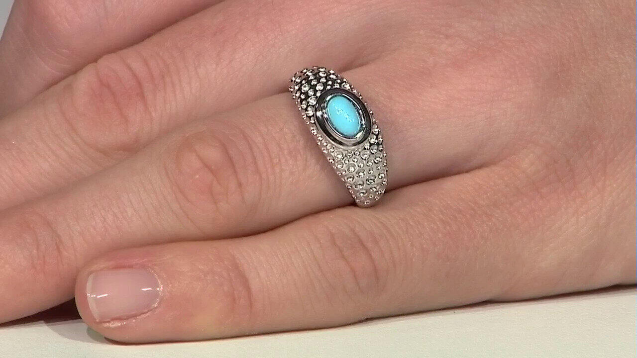Video Zilveren ring met een turkoois (MONOSONO COLLECTION)