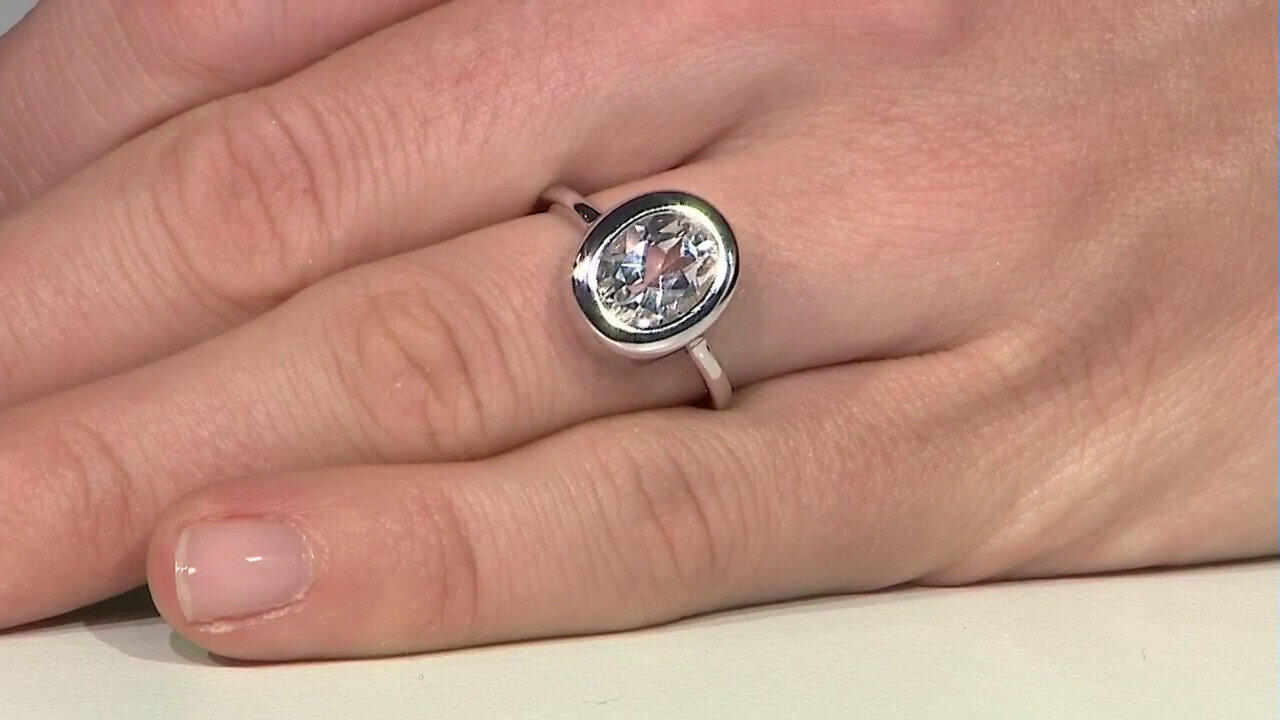 Video Anello in argento con Topazio Bianco (MONOSONO COLLECTION)