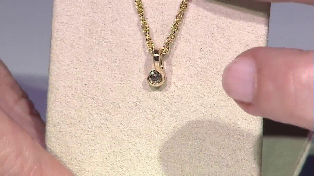 Video Colgante en oro con Diamante chocolate SI2