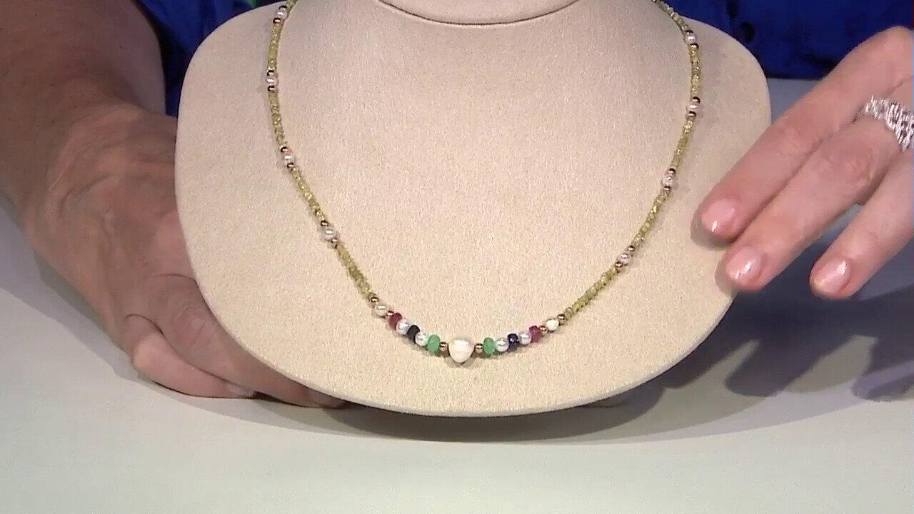 Video Yellow Diamond Silver Necklace (Riya)