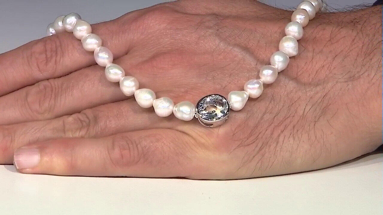 Video Collar en plata con Cuarzo blanco