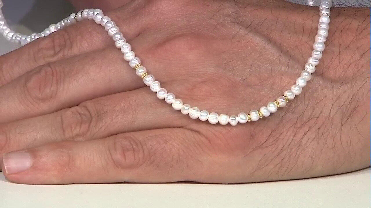 Video Collier en argent et Perle blanche de culture d'eau douce