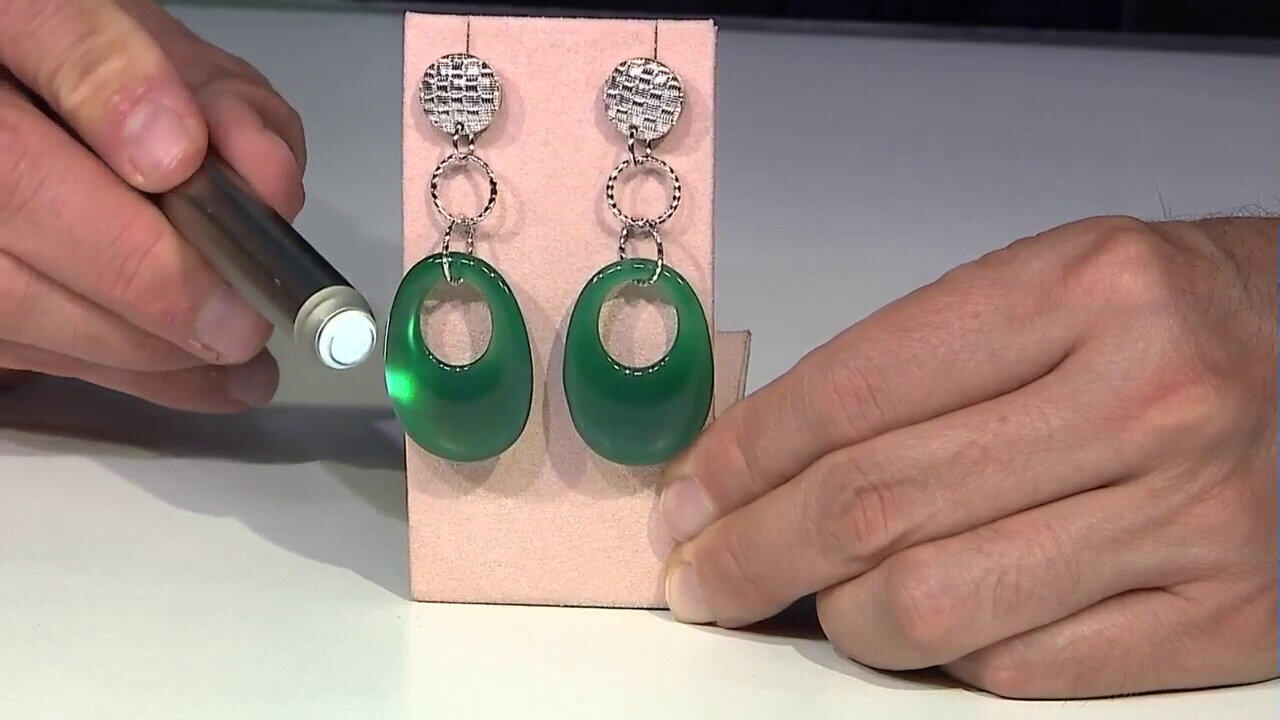 Video Pendientes en plata con Ónix verde