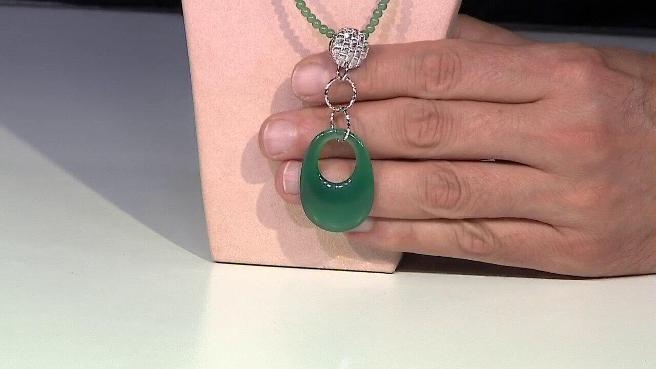 Video Collar en plata con Aventurina verde