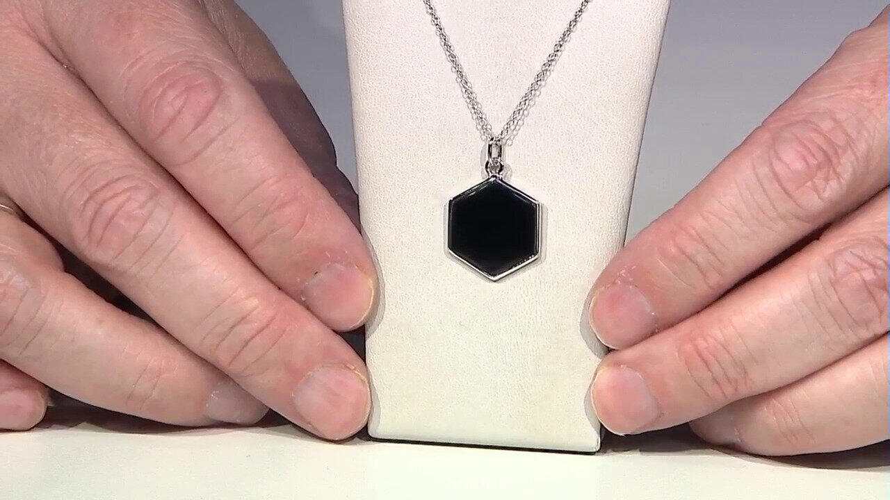 Video Collar en plata con Ónix negro
