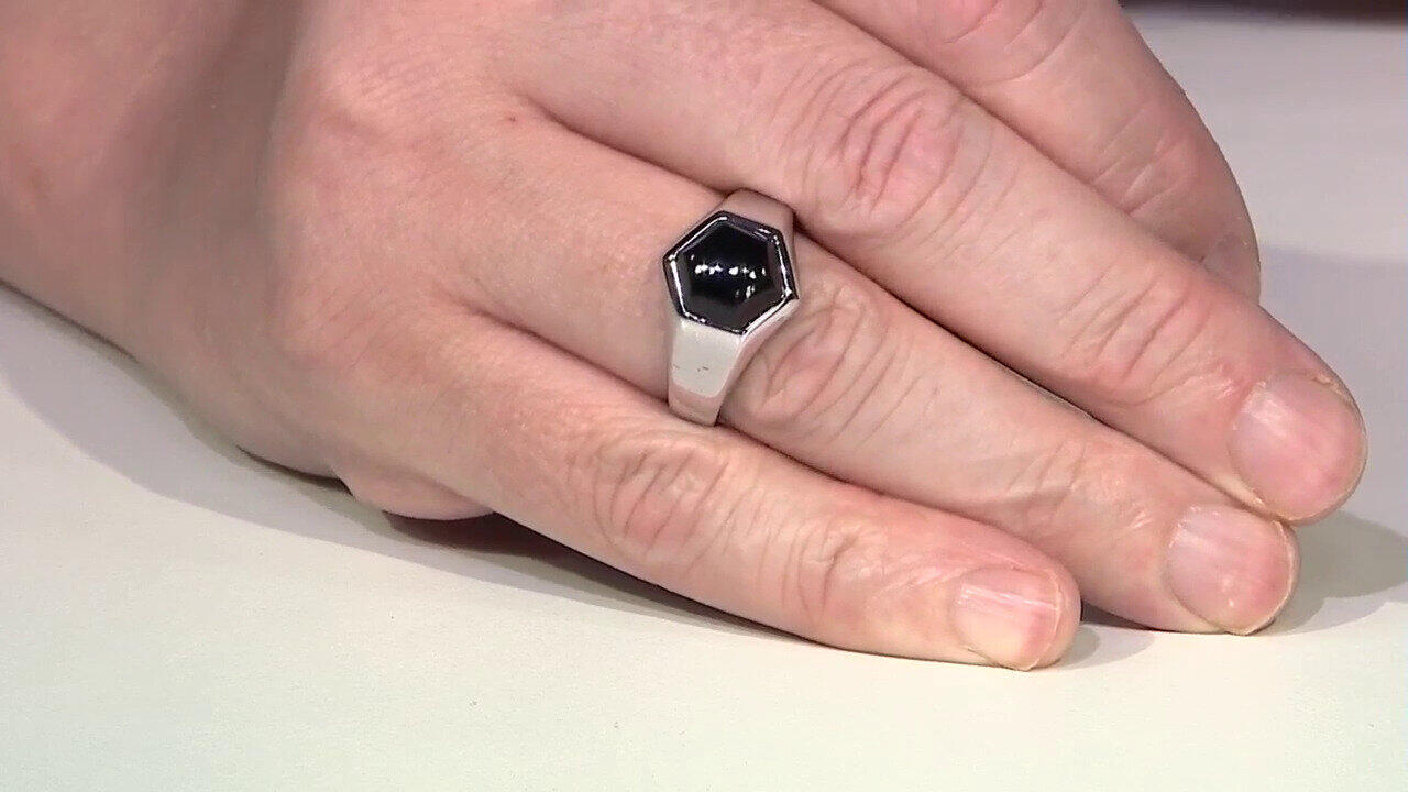 Video Schwarzer Onyx-Silberring
