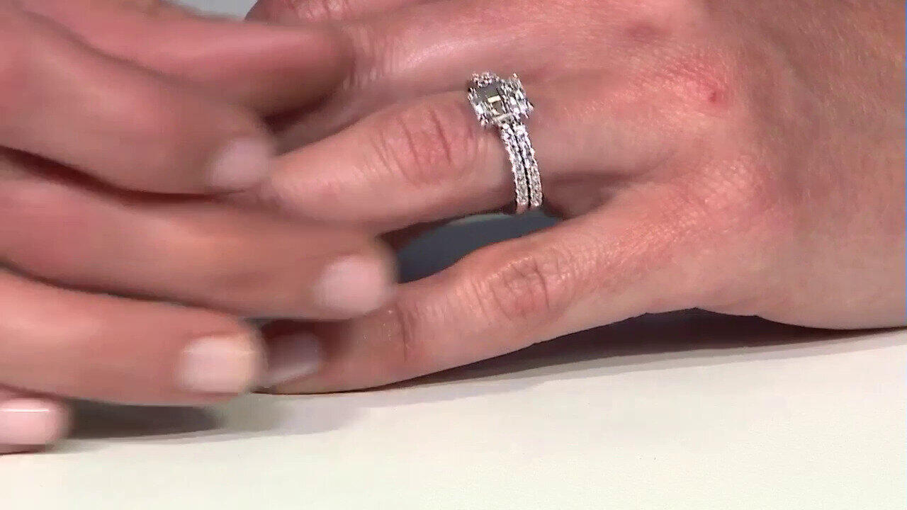Video Anello in argento con Topazio Bianco