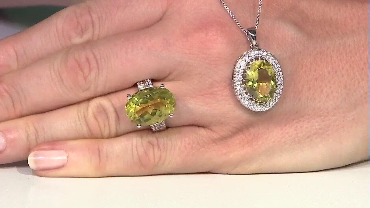 Video Anello in argento con Quarzo Ouro Verde