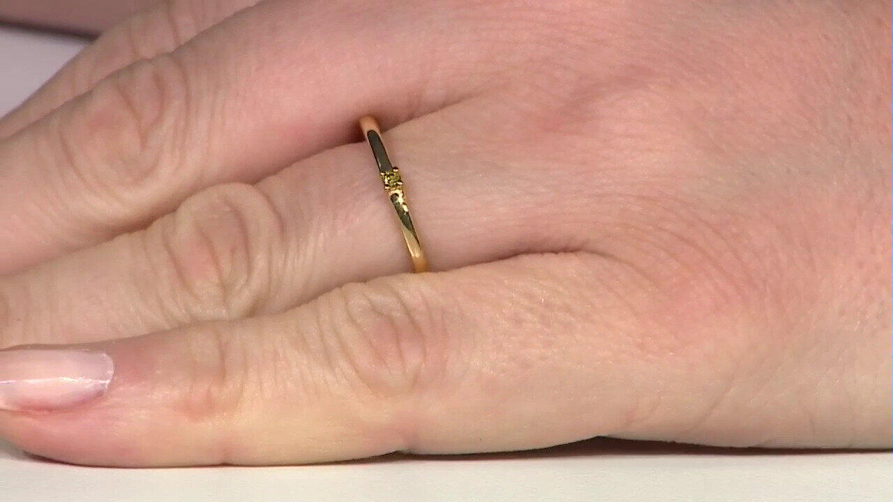 Video Zilveren ring met een I3 Gele Diamant