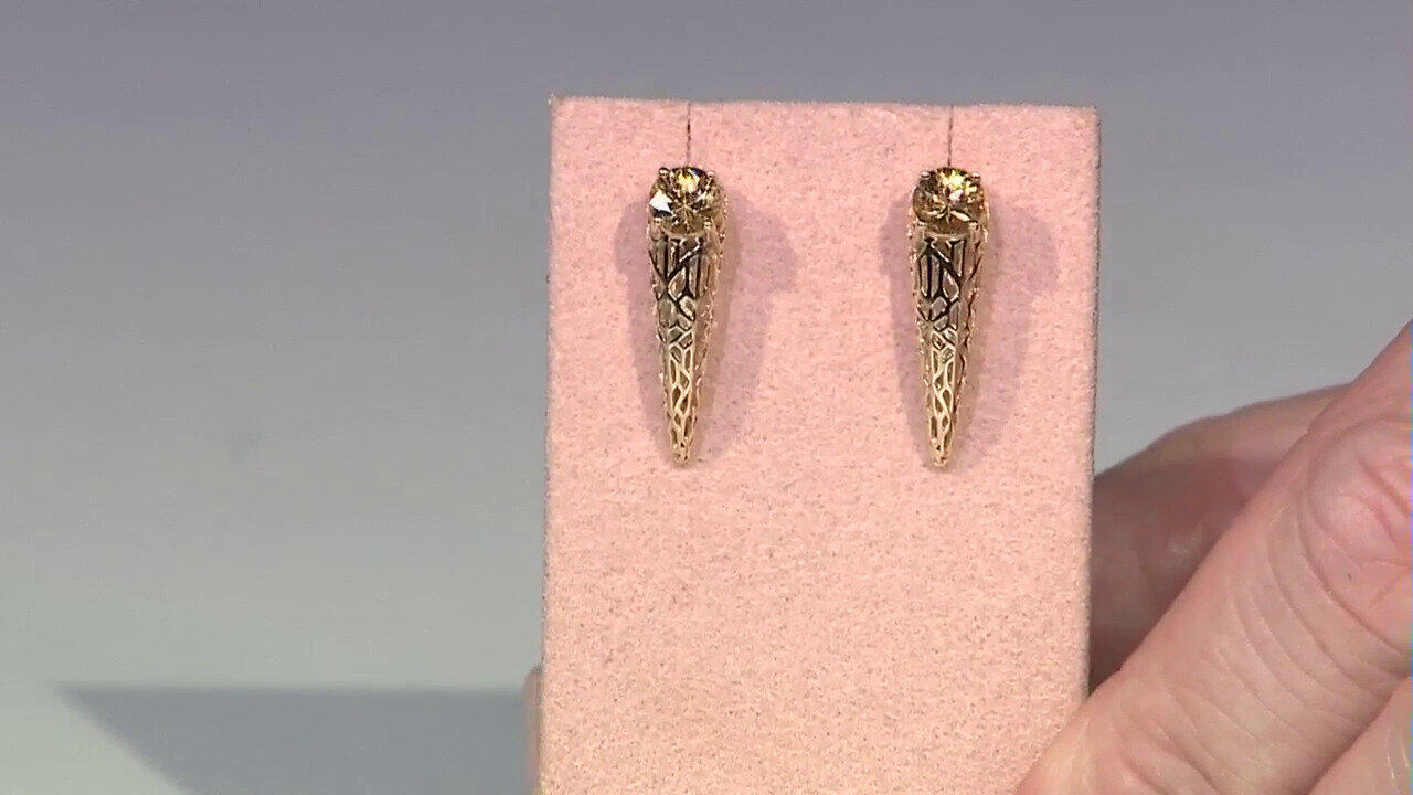 Video Gelber Zirkon-Goldohrringe (Ornaments by de Melo)