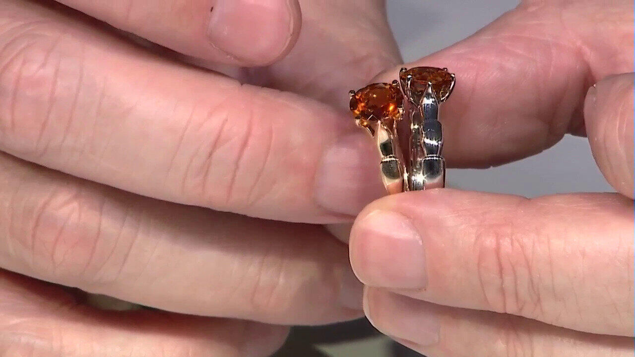Video Zilveren ring met een Madeira citrien (de Melo)