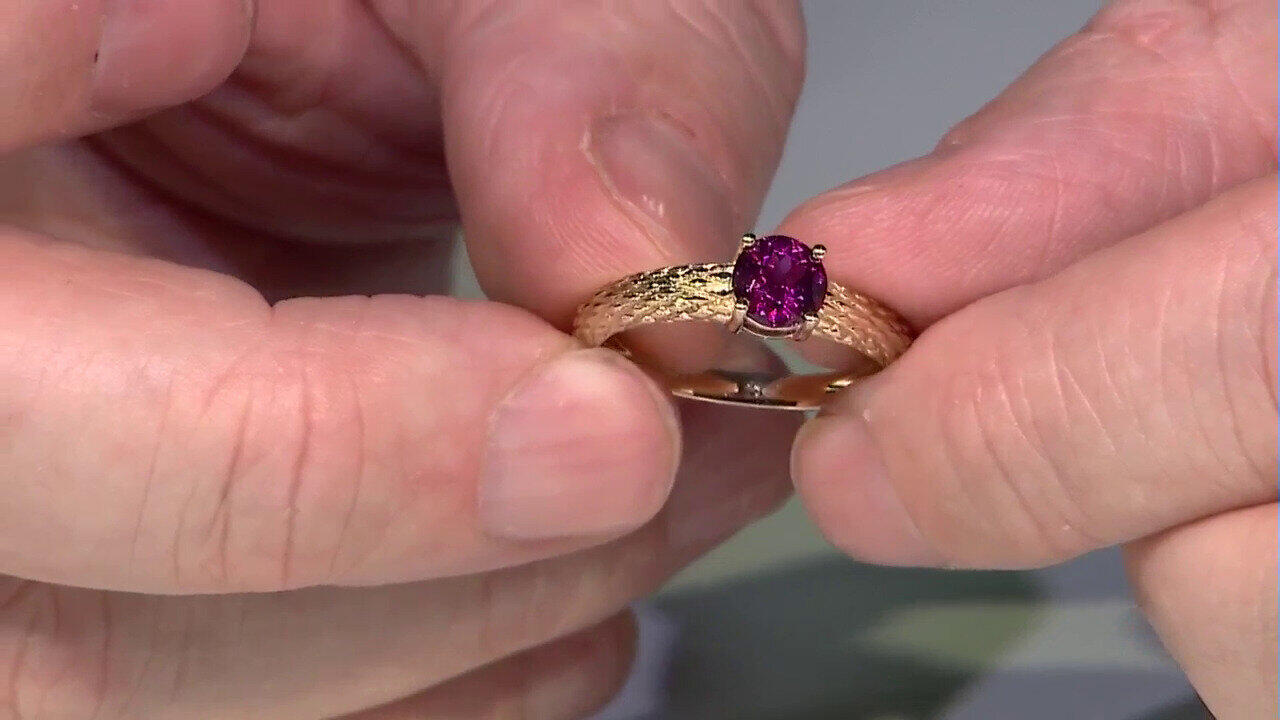 Video Anello in oro con Granato Magenta (de Melo)