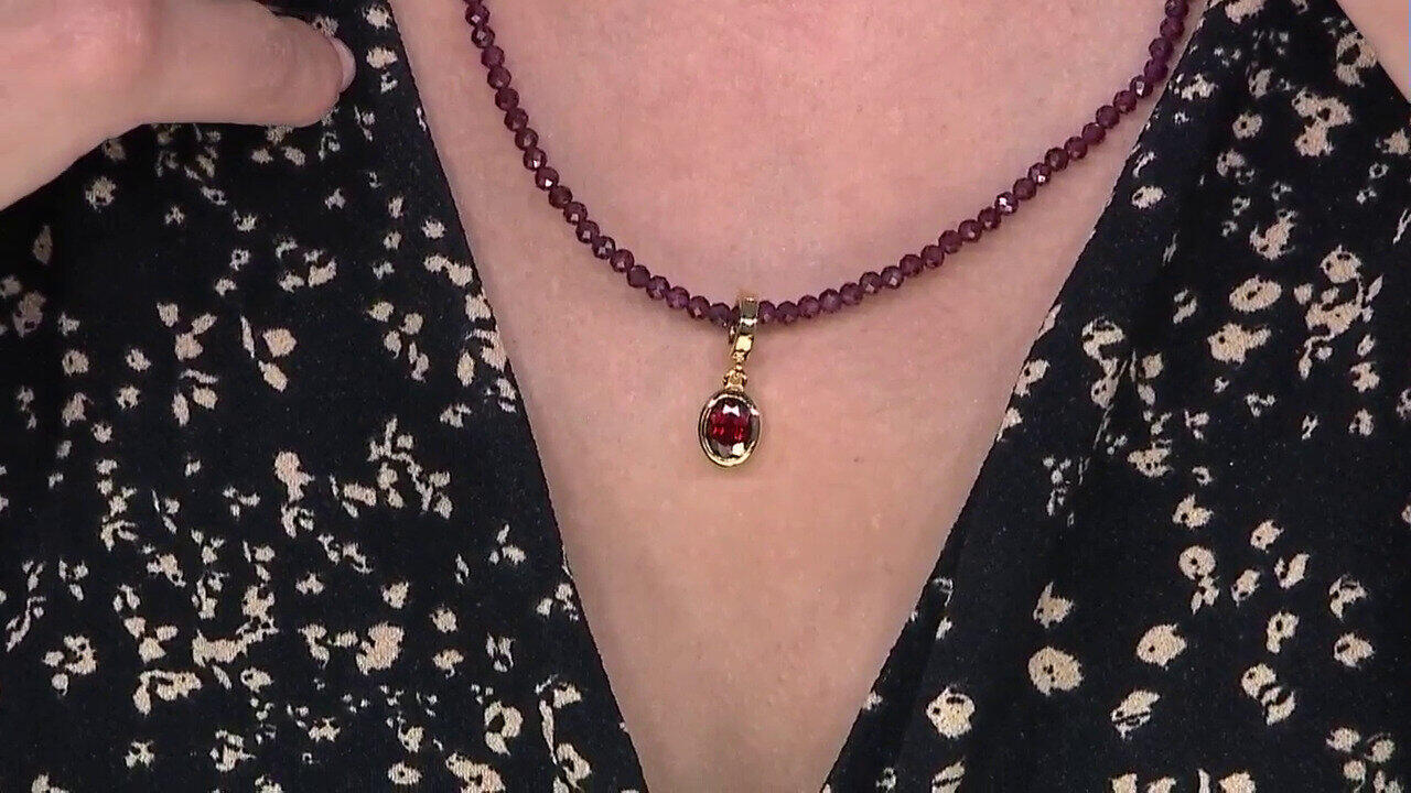 Video Collana in argento con Rodolite