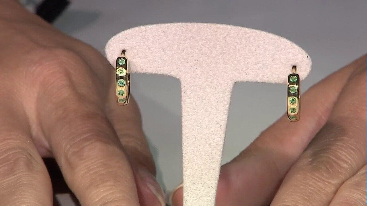 Video Russian Emerald Silver Earrings