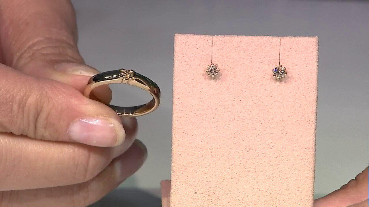 Video Orecchini in argento con Diamante Cioccolato I2