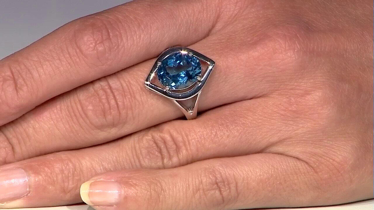 Video Zilveren ring met een Marambaia-topaas