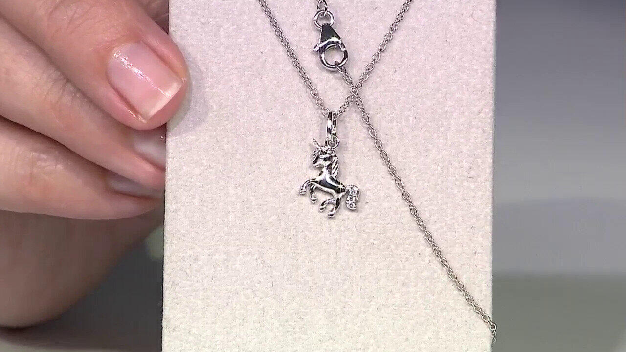 Video Collar en plata con Zircón