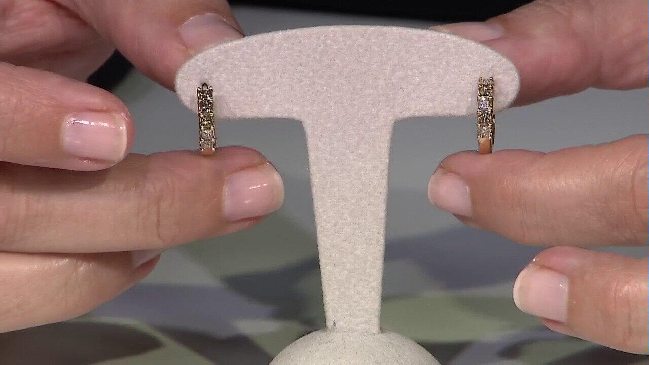 Video Orecchini in oro con Diamante Cioccolato I2
