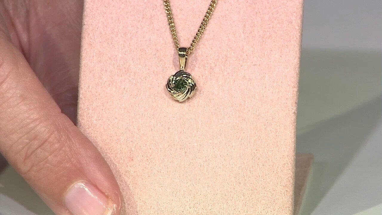 Video 9K I2 Green Diamond Gold Pendant