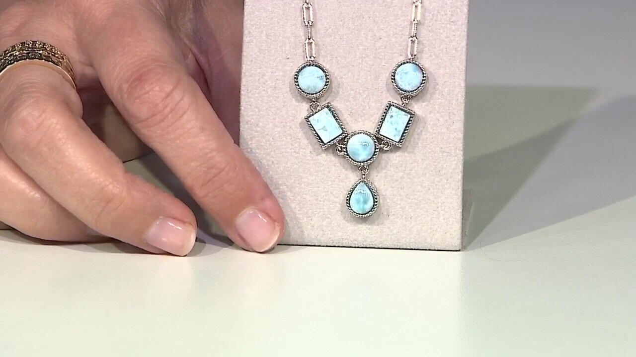 Video Collar en plata con Larimar