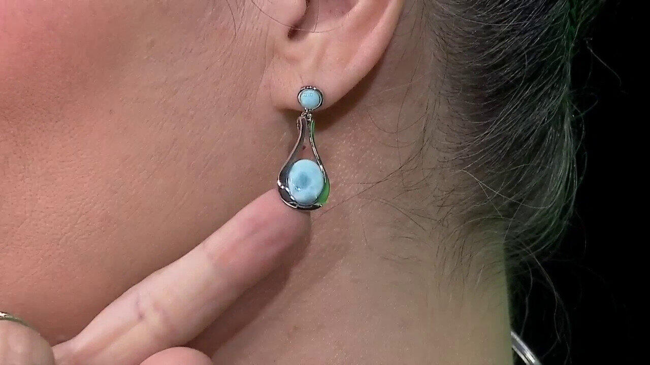 Video Larimar-Silberohrringe