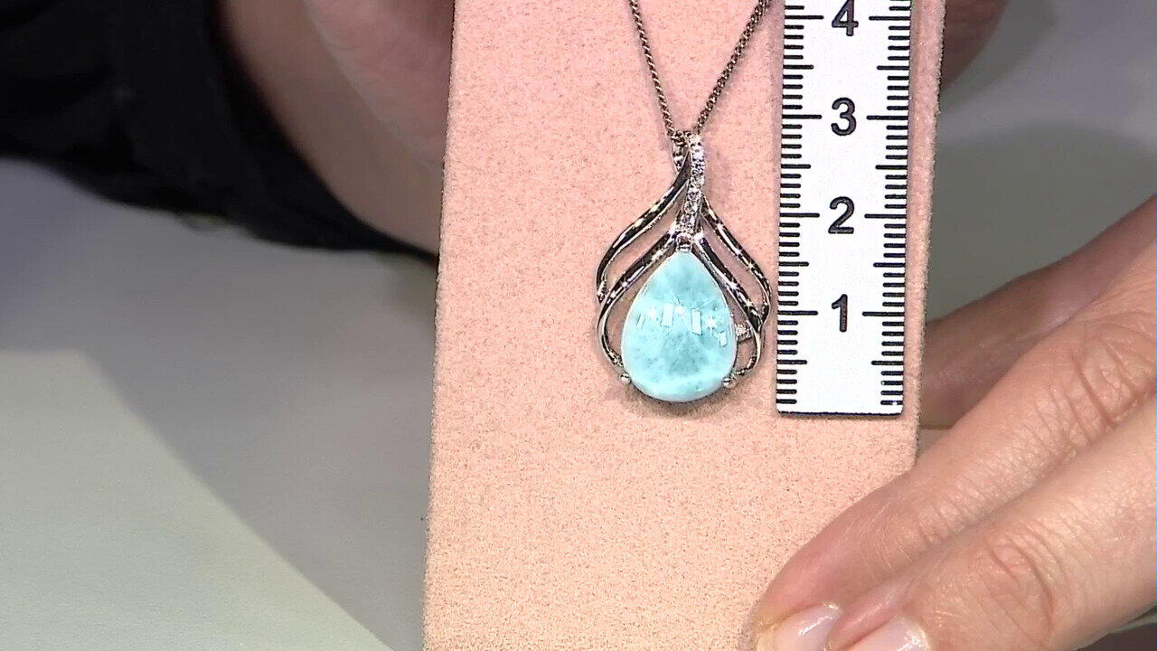 Video Pendentif en argent et Larimar