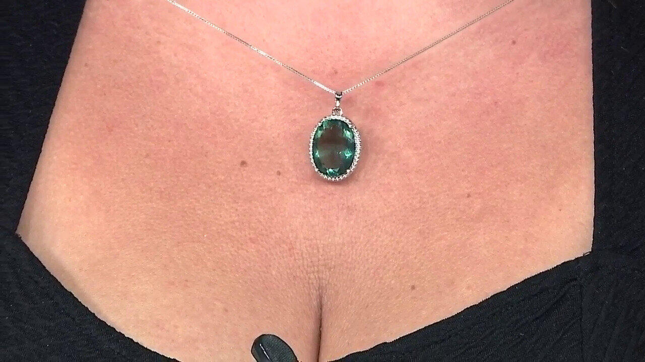 Video Green Fluorite Silver Pendant