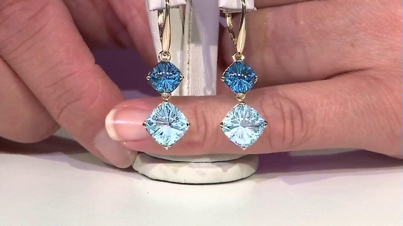 Video Boucles d'oreilles en or et Topaze bleu ciel (dagen)