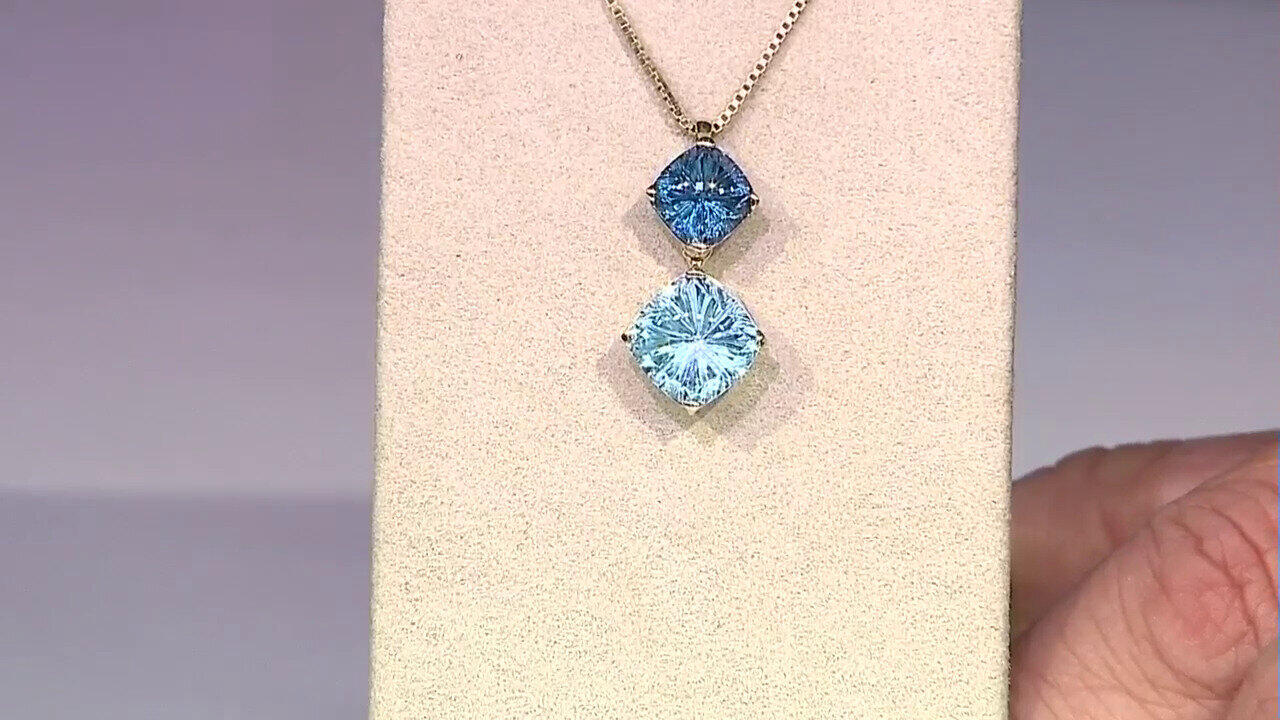 Video Pendentif en or et Topaze bleu ciel (dagen)