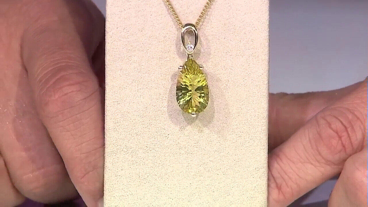 Video Pendentif en or et Citrine jaune citron (dagen)