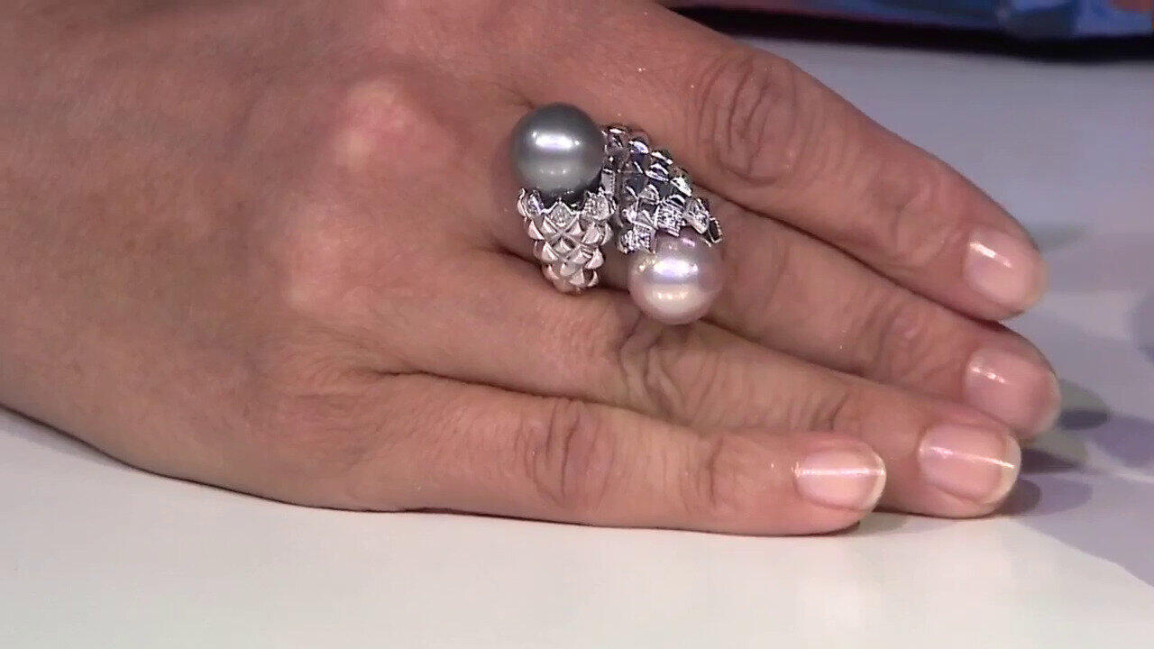 Video Anillo en plata con Perla cultivada de Tahití (TPC)