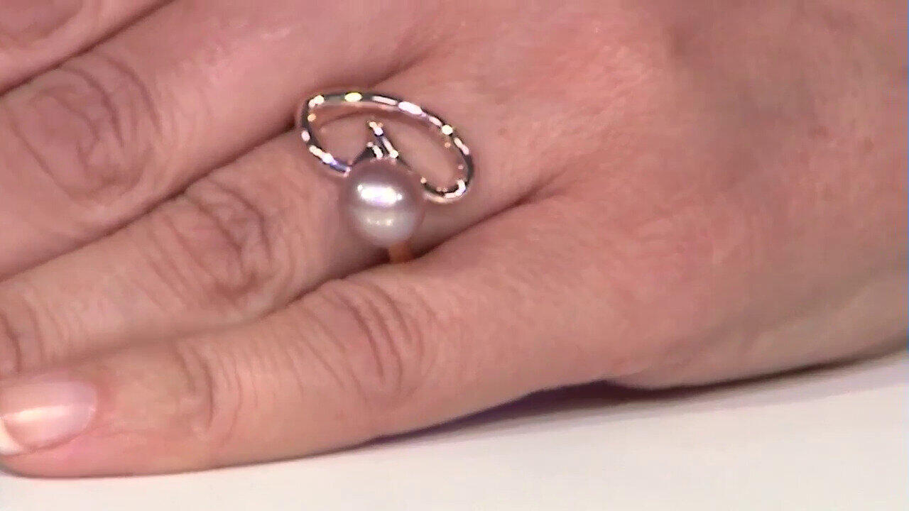 Video Purple Ming Pearl Silver Ring (TPC)