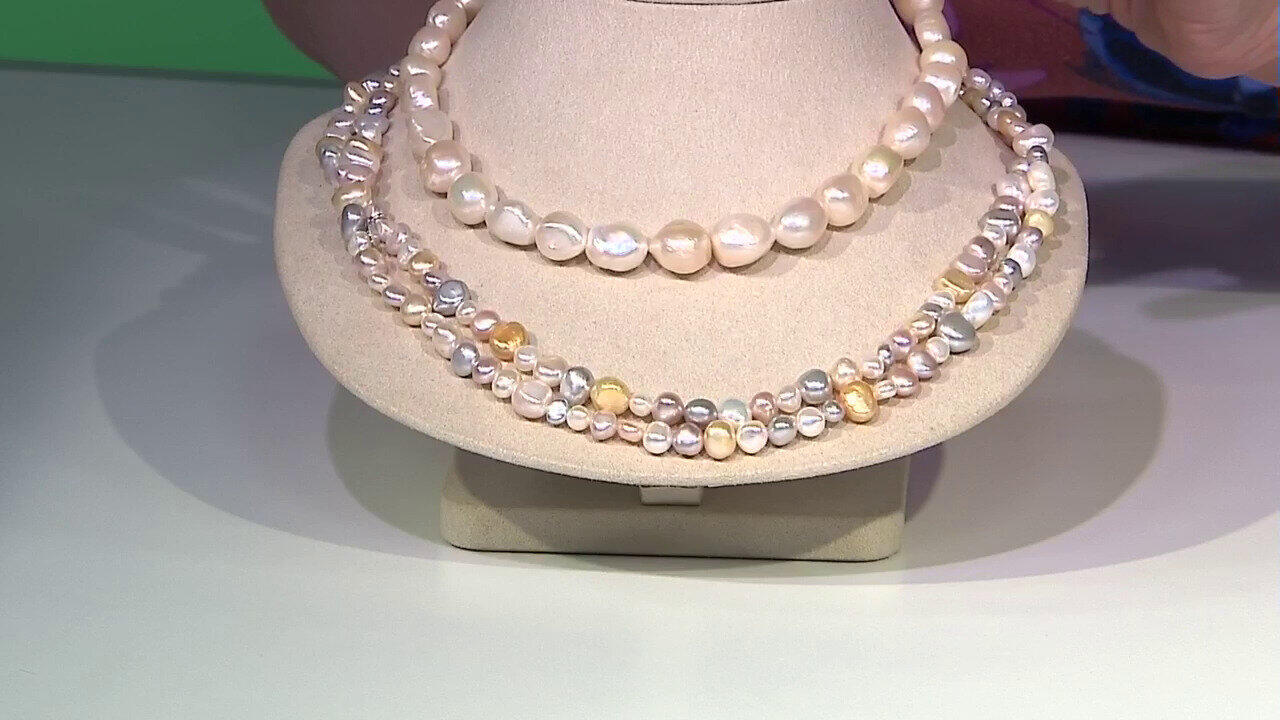 Video Collana in argento con Perla d'Acqua Dolce Pesca (TPC)